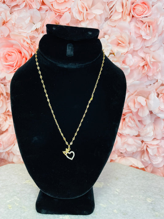 Teddy with Heart 18k Gold Plated Necklace