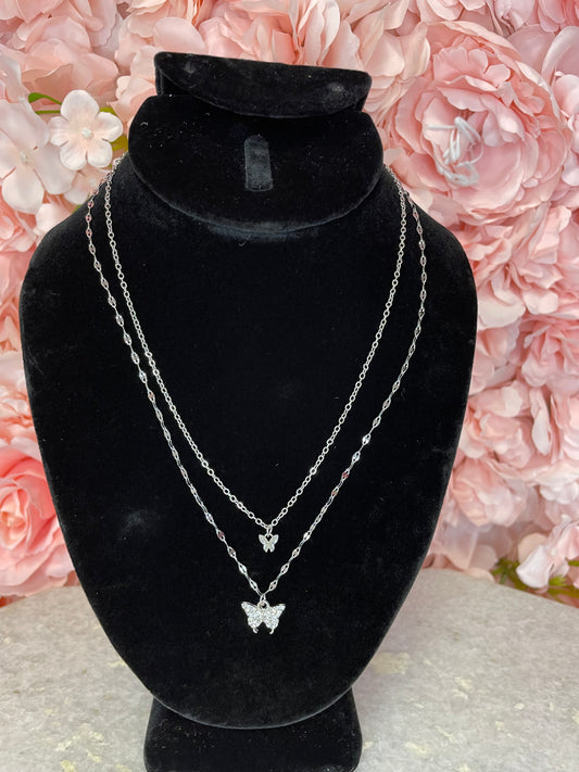 The Aria Butterfly Double Layer Necklace