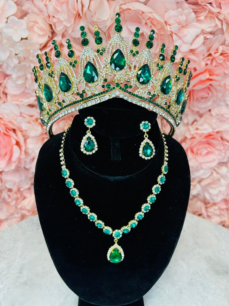 RGS8 Emerald with Gold base and Rhinestone Jewels