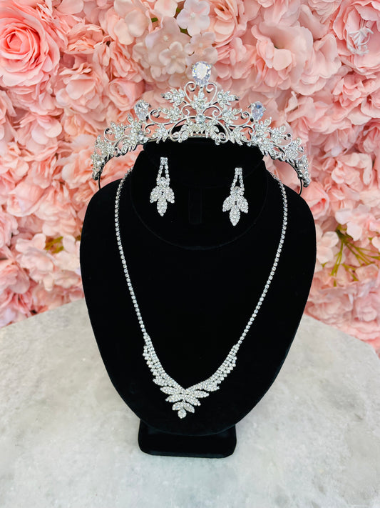 RGS15 Silver Tiara Set Wedding Tiara